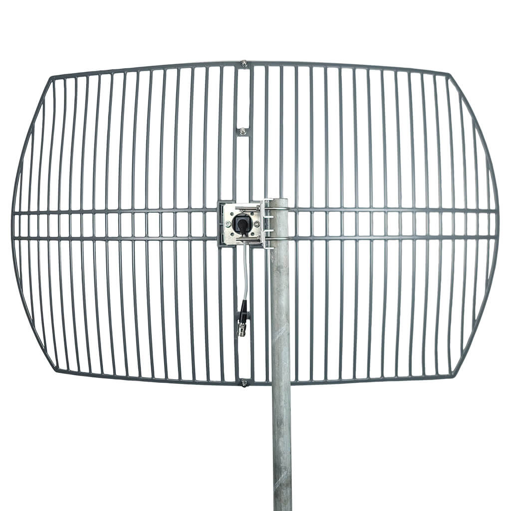 Back view of grid antenna