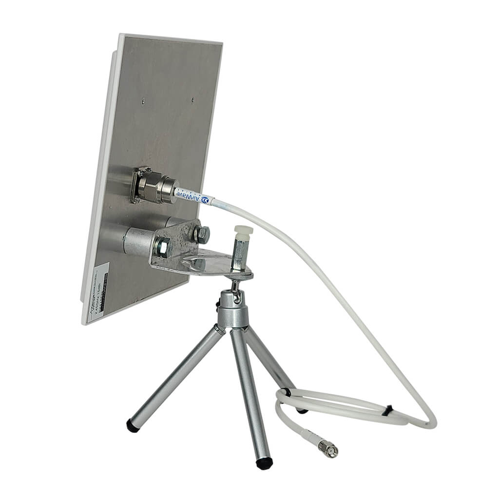 Wifi panel antenna shown with mount and cable