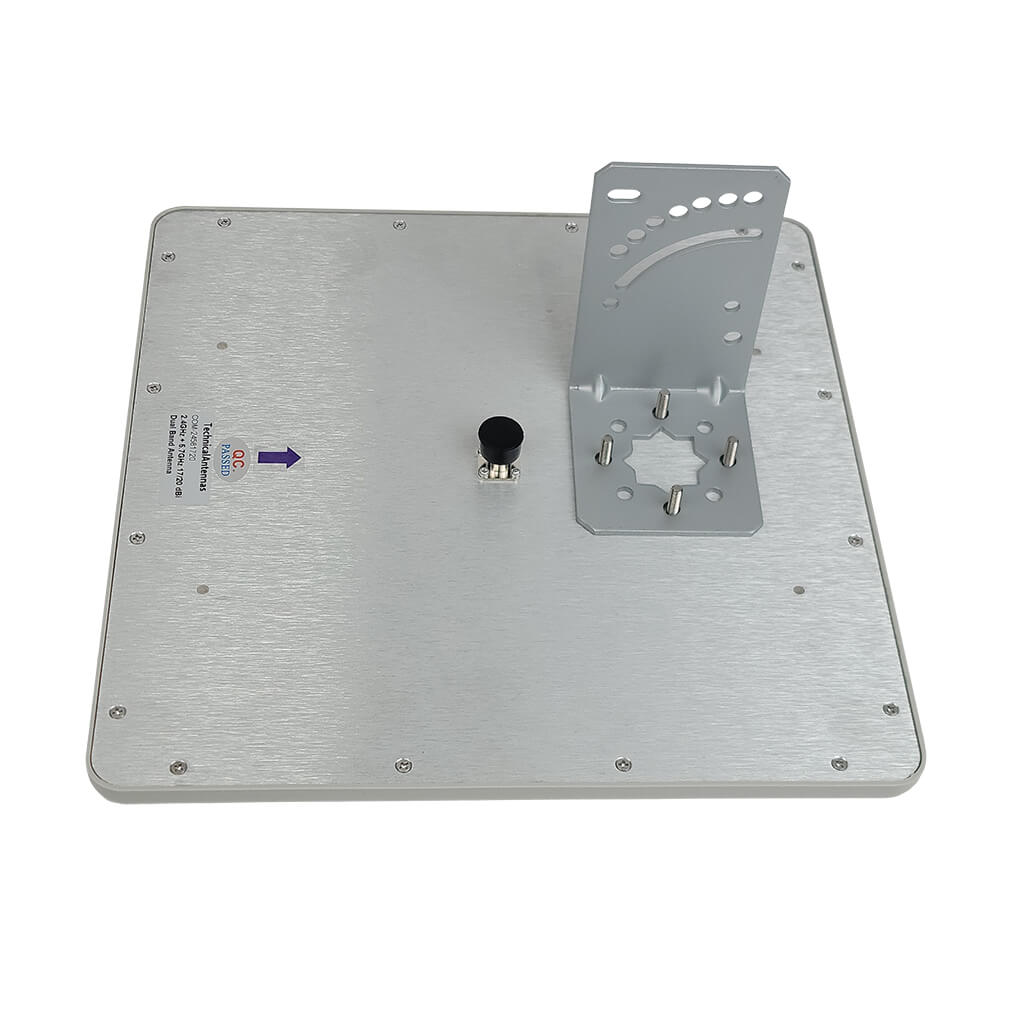 Back of WiFi panel antenna showing L bracket for mount