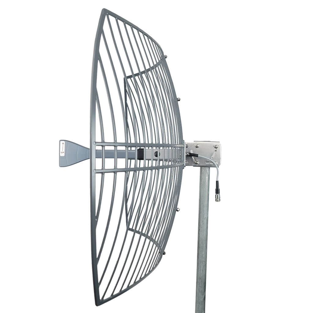 Side view of Parabolic High Gain WiFi Antenna