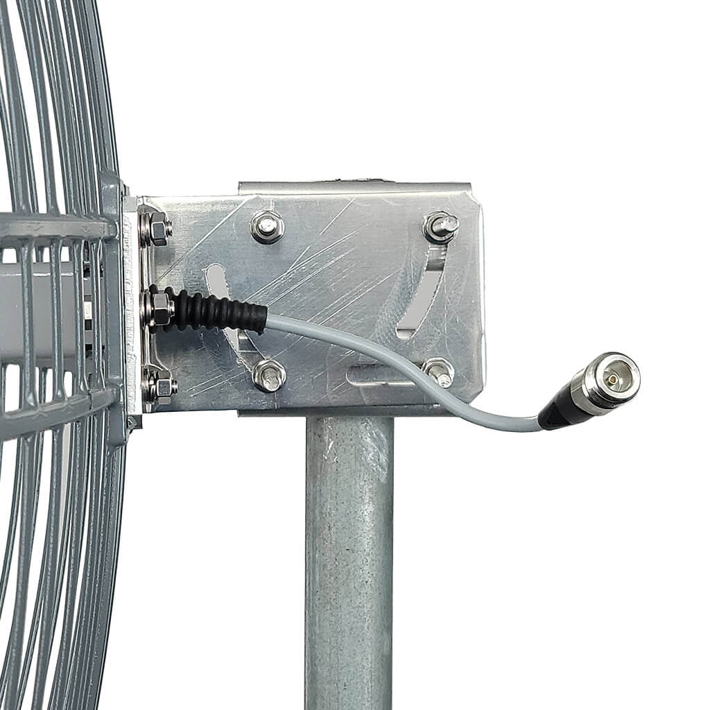 Connector on Parabolic Grid Wi-Fi Antenna