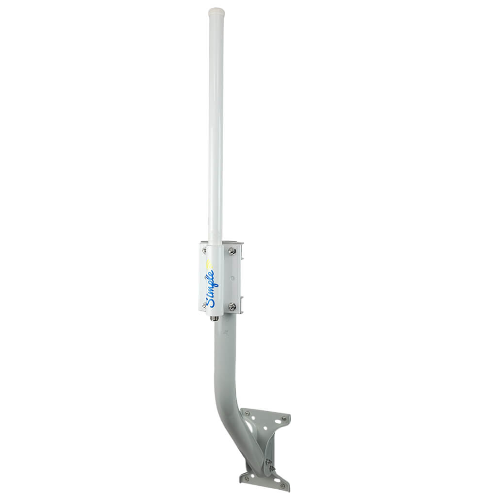 Omni Wifi antenna mounted to a J pole
