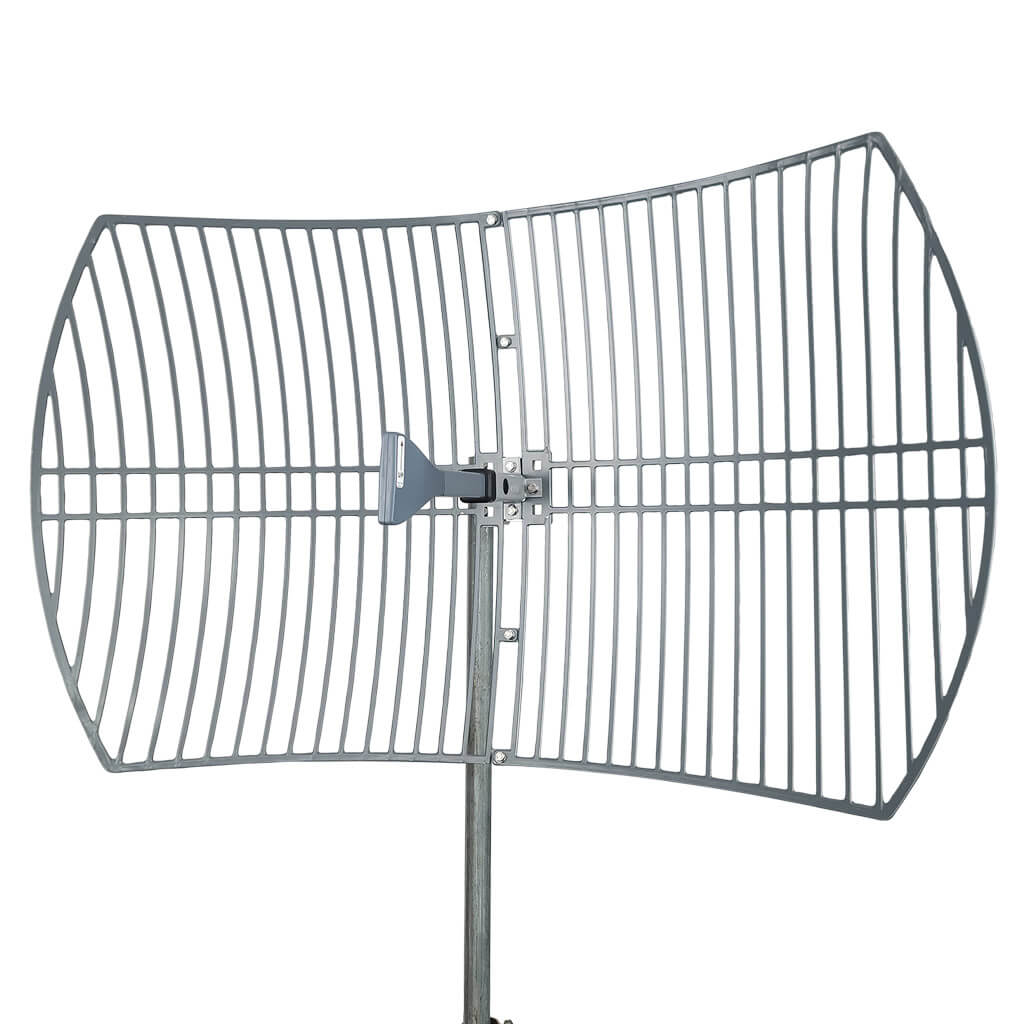 24–27 dBi Parabolic Grid WiFi Antenna, Ultra-Wide Band 2.1–7.5 GHz Con
