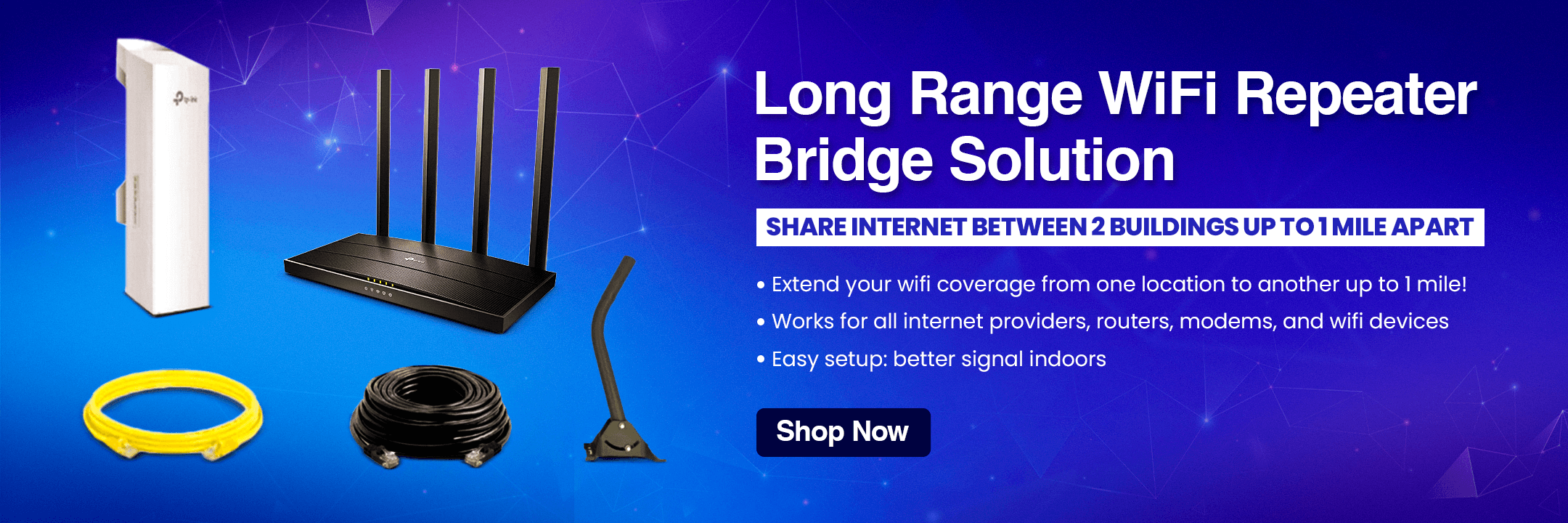 Wifi long range repeater bridge solution